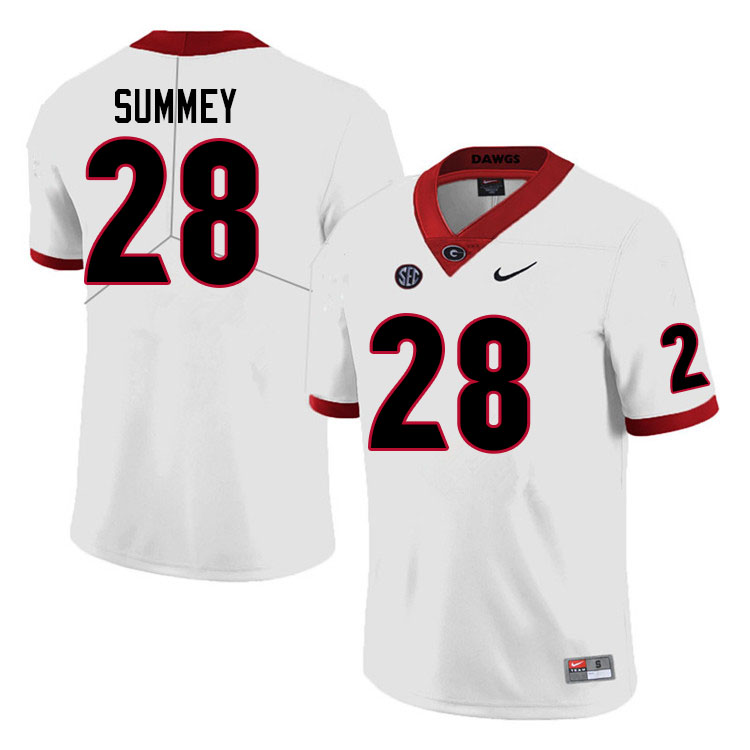 Georgia Bulldogs #28 Anthony Summey College Football Jerseys Sale-White